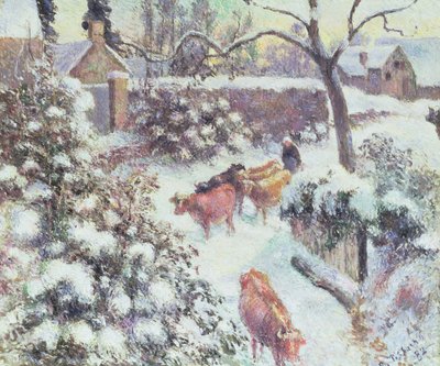 Snow Effect at Montfoucault, 1882 by Camille Jacob Pissarro